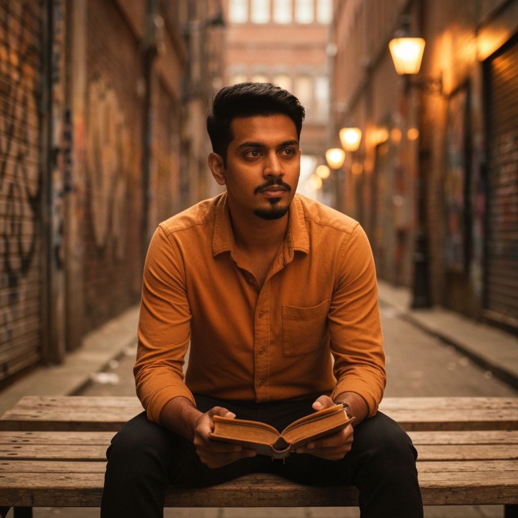 Muscular Man in Garage: Gritty Urban Digital Art