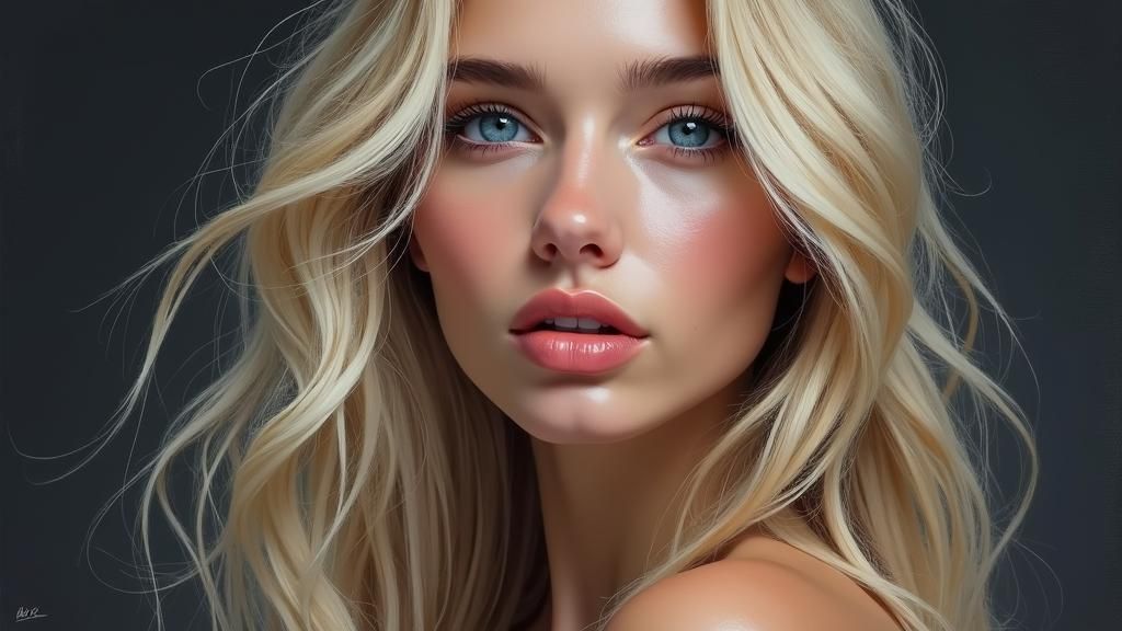 Blonde Woman in Silver Comic Art Style