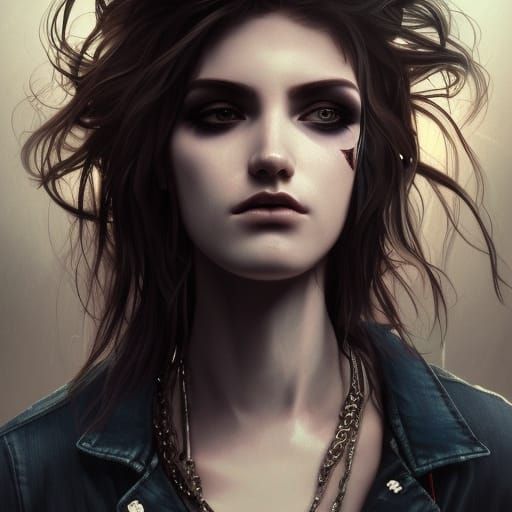 Punk Rock Girl Portrait with Dynamic Lighting