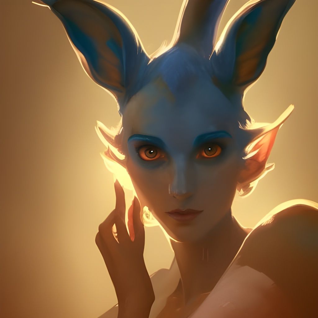 Jester Rabbit Portrait in Hyperdetailed Digital Art