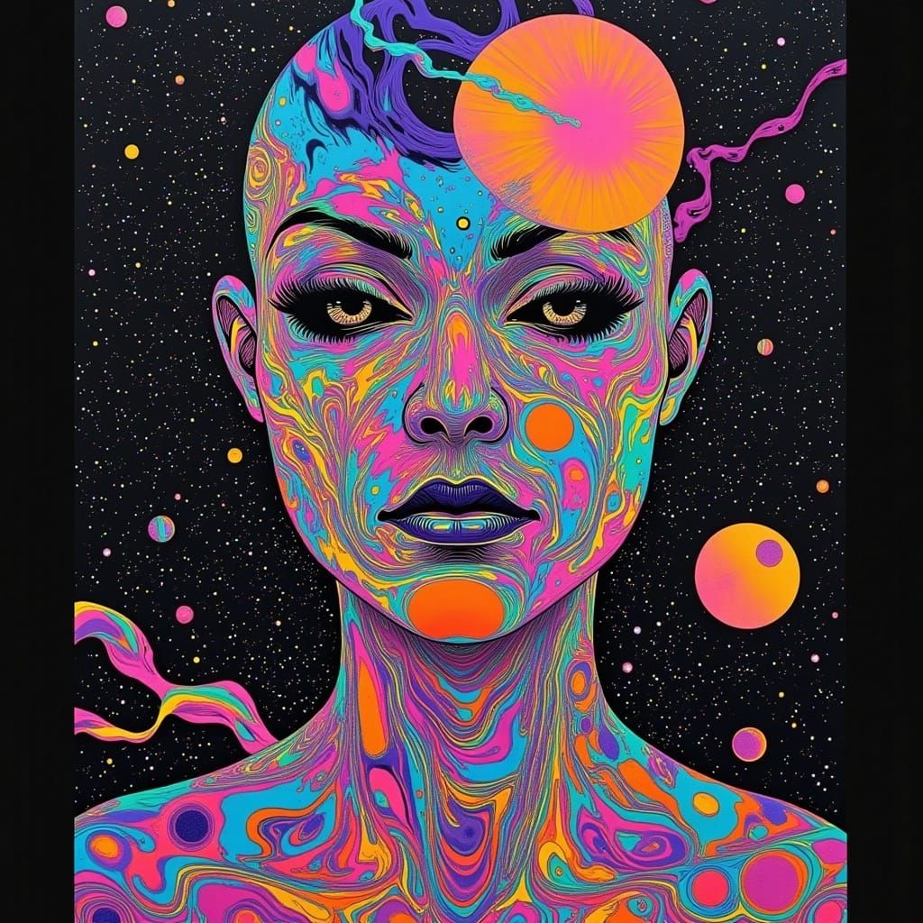 <lora:DoomFunk:1.0> A dynamic, creative, and captivating por...