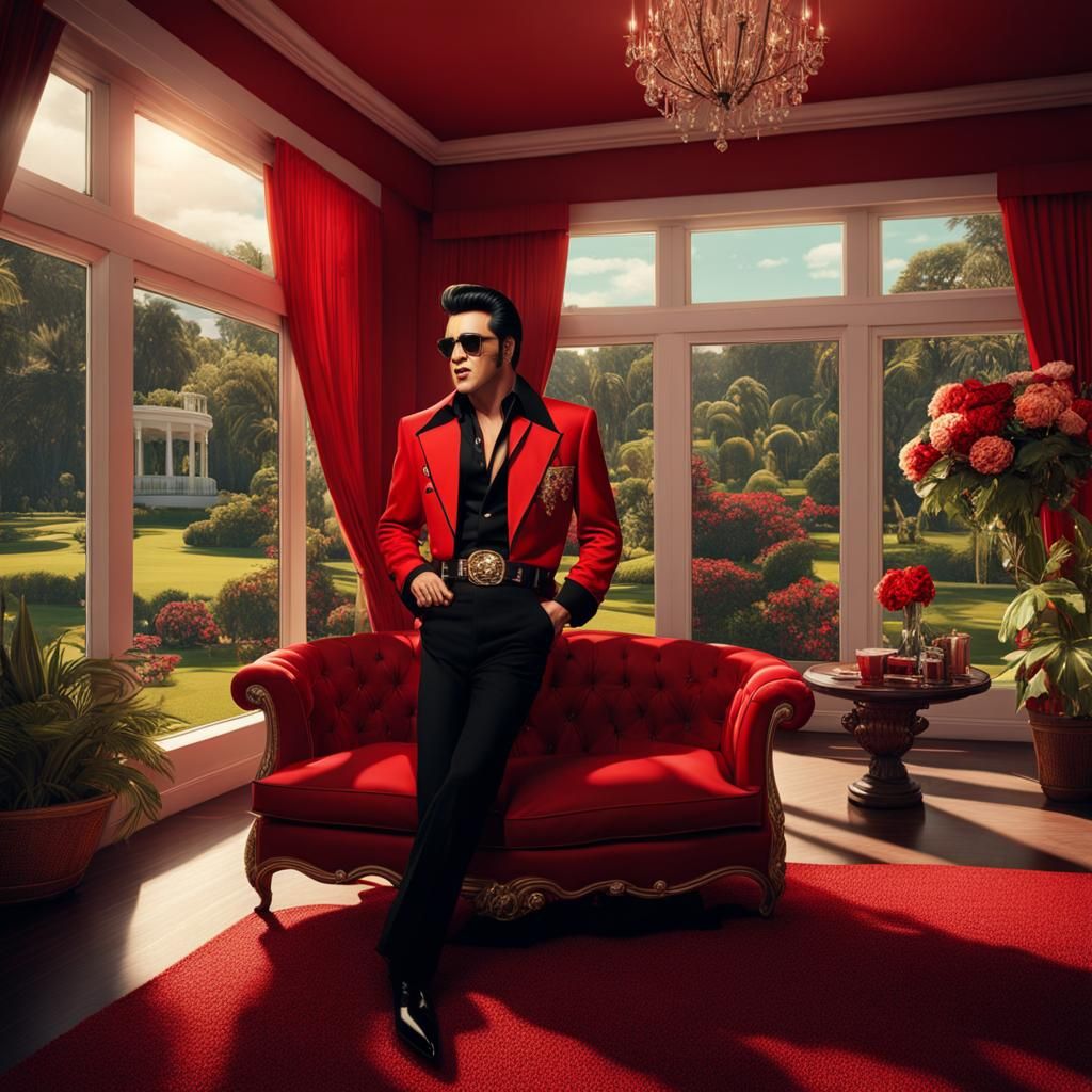 Elvis and Marilyn Relaxing at Home, 70s Style