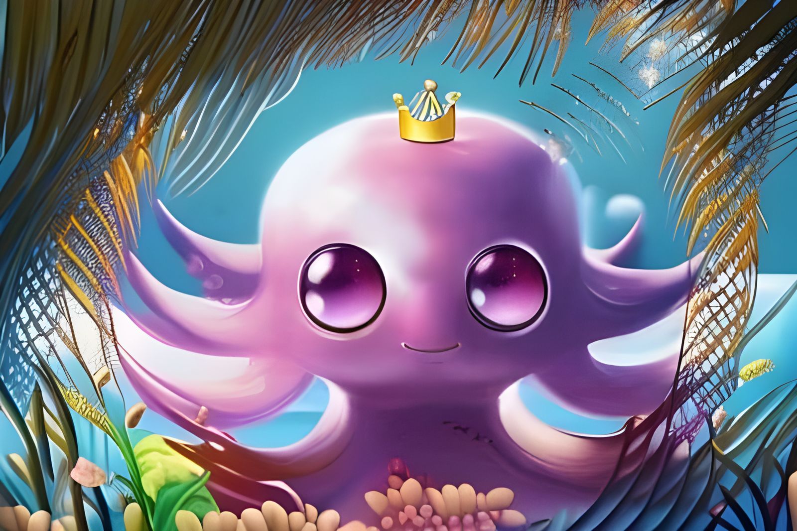 Golden Crown with Jewels AI Generated