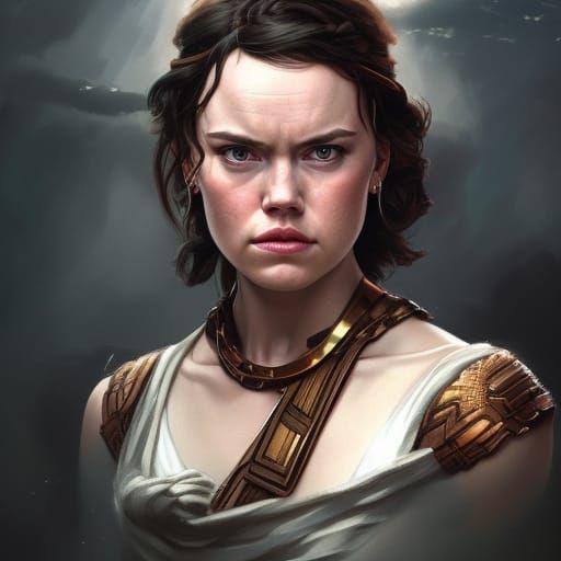 Barbarian Woman Portrait in a Hyperdetailed Digital Art Styl...