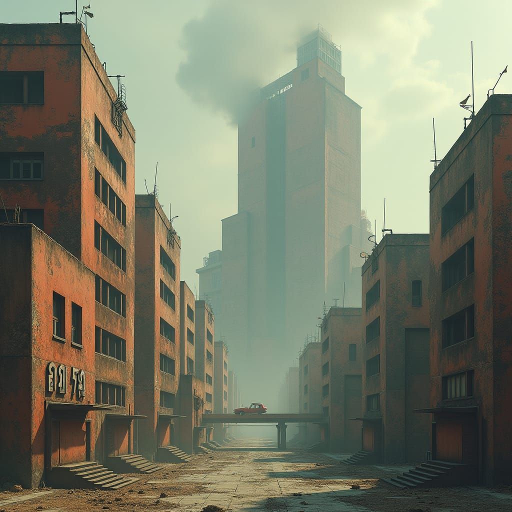 Mystical Retro-Futuristic Soviet Cityscape