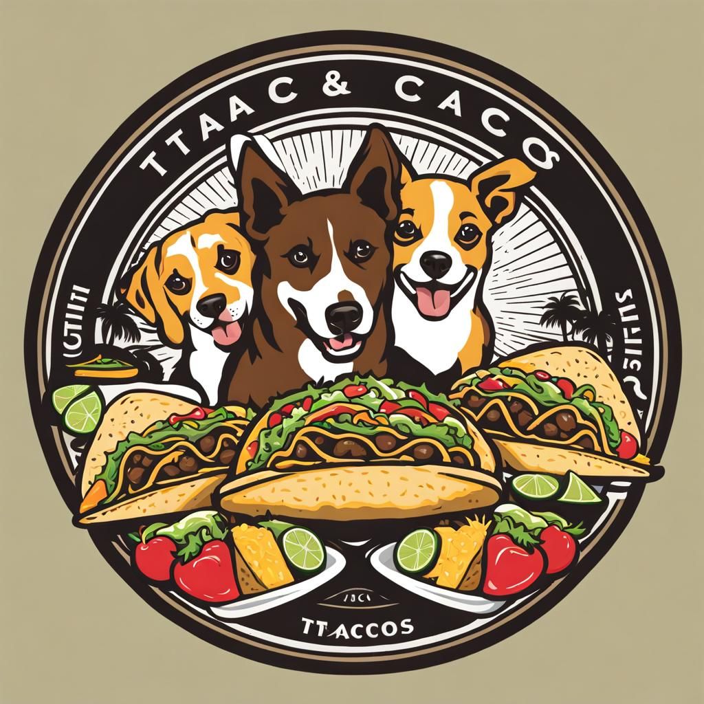 T-Shirt Logo of Dogs Eating Tacos