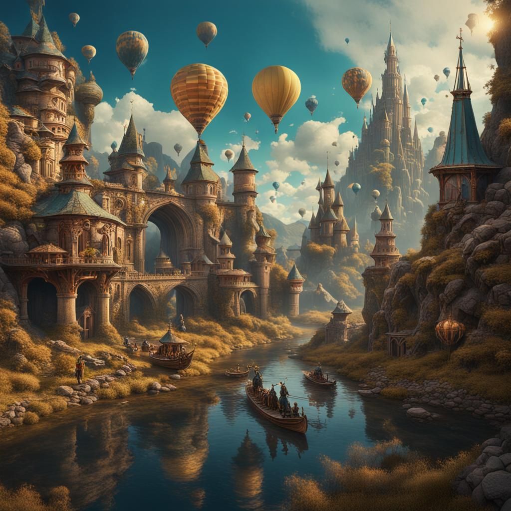 Fantastical Historical Photo in Detailed Matte Painting