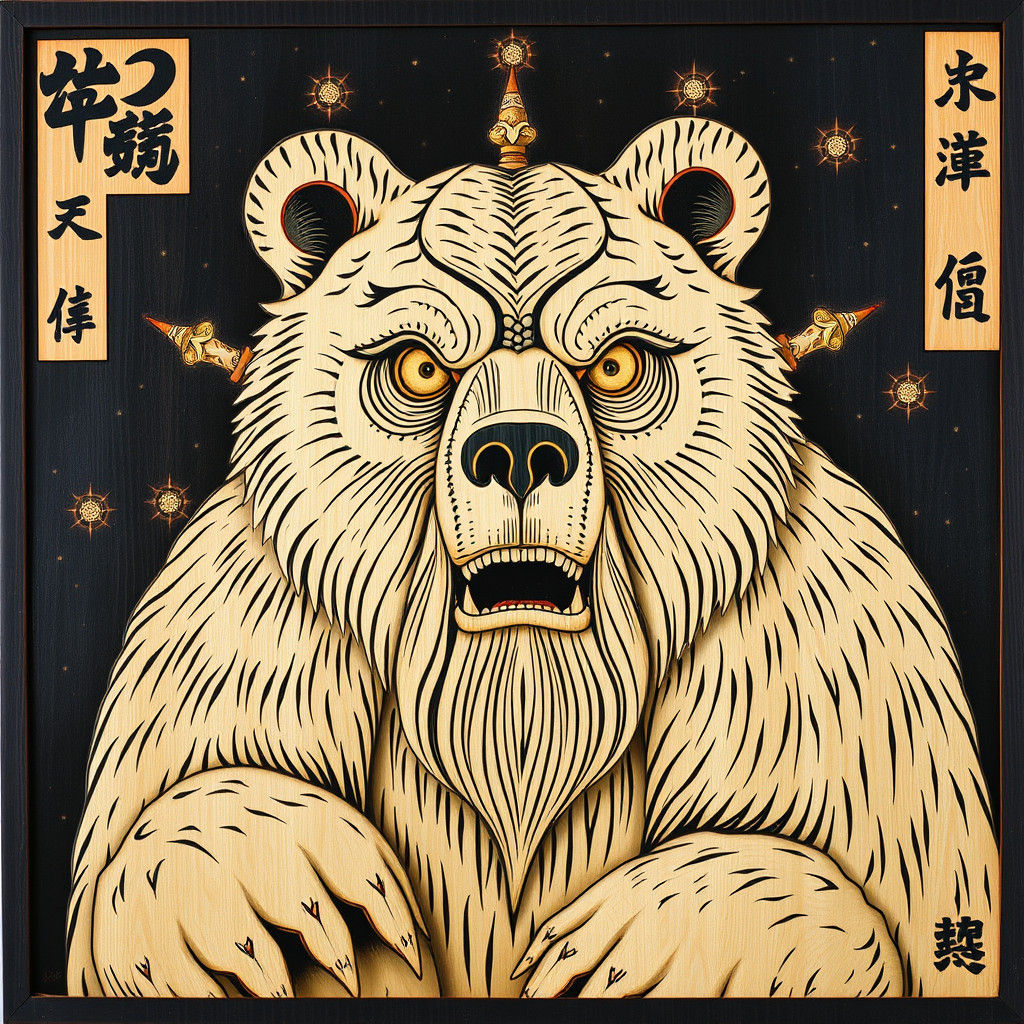 Whimsical Asian Grandfather Bear