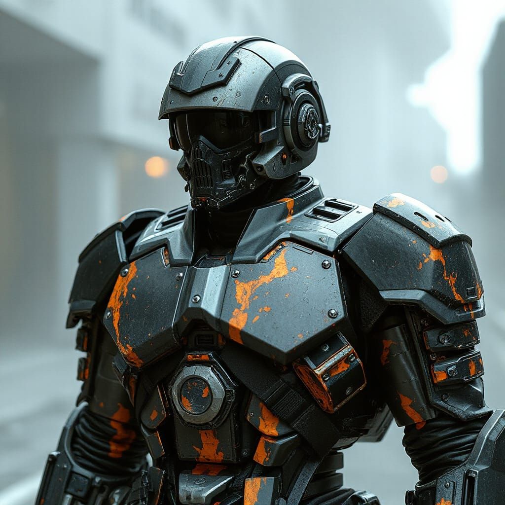 Cybernetic Warriors in Futuristic Battle Armor