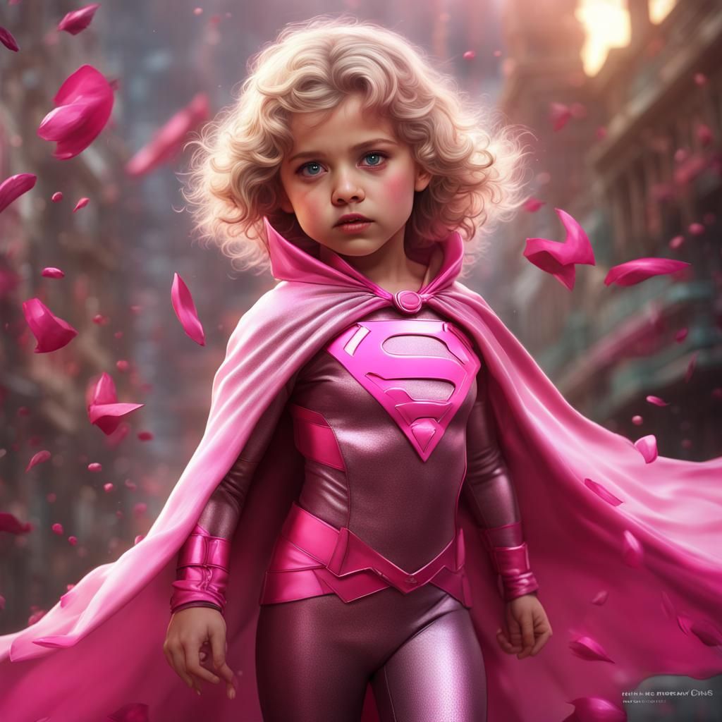 Baby Superhero with Pink Diaper, Digital Art
