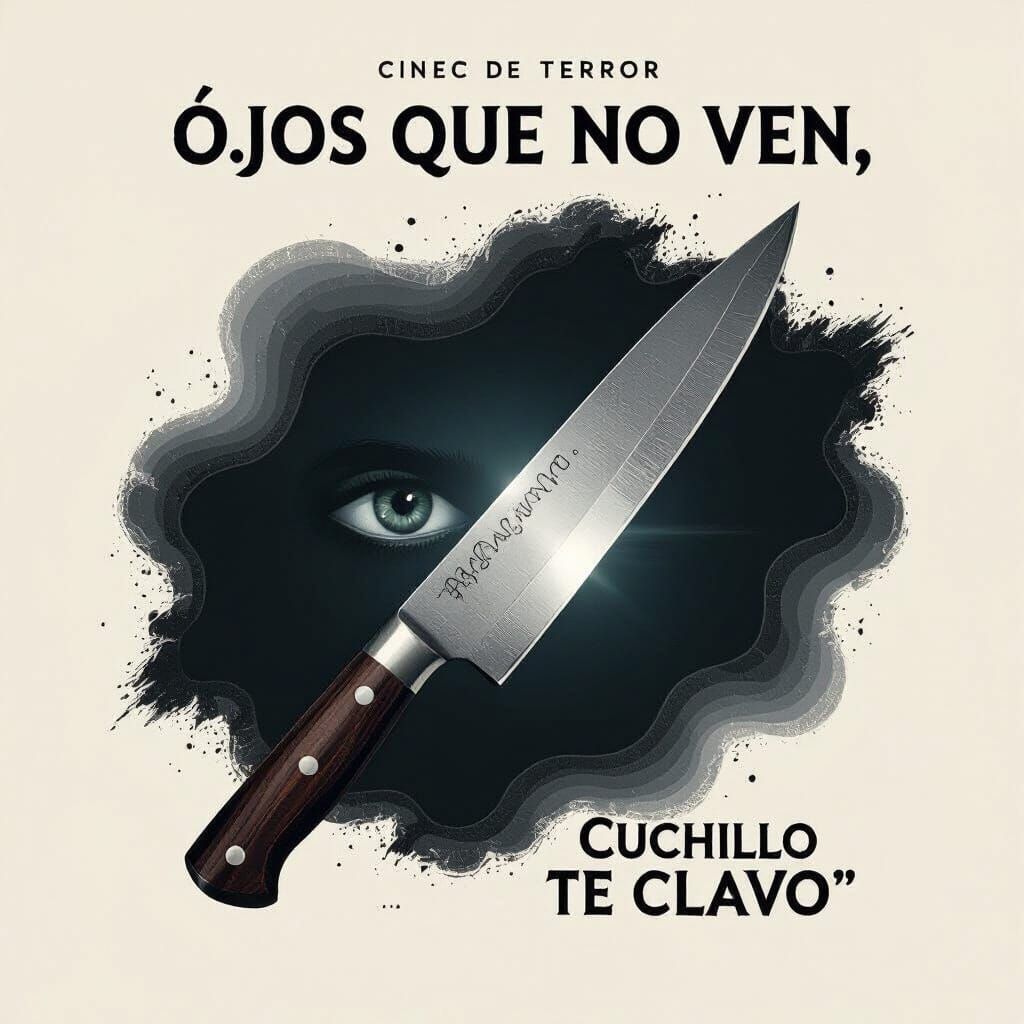 Terrifying Horror Movie Poster: Floating Knife in Darkness