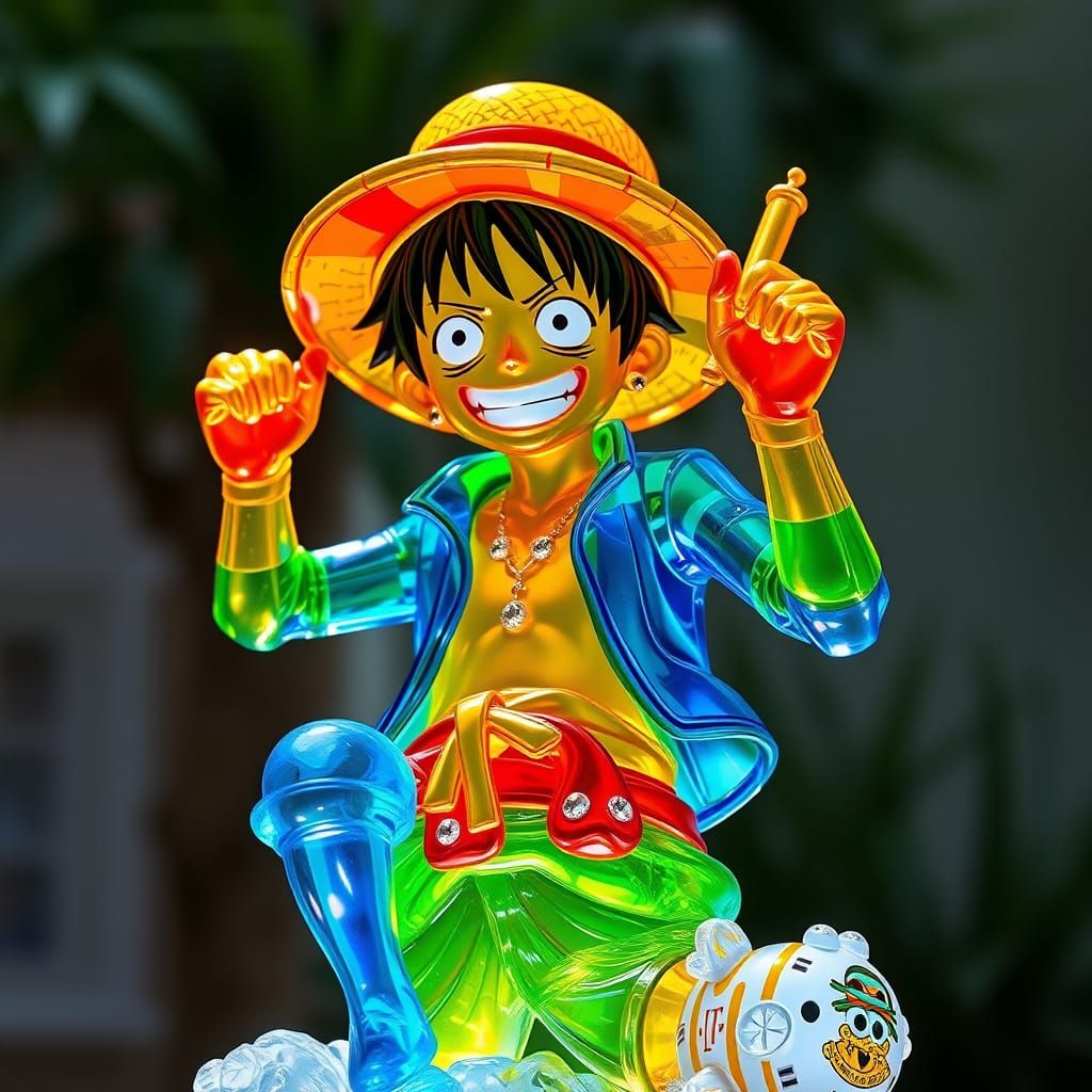 Monkey D. Luffy in glass