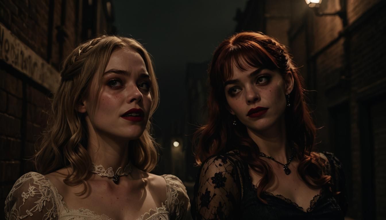 Gwen Stacy and Mary Jane: Gothic Horror Illustration
