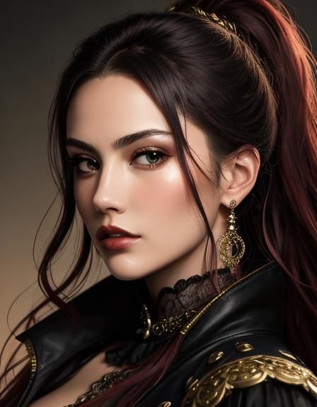 Punk Rock Girl Portrait in Maximalist Photoillustration Styl...