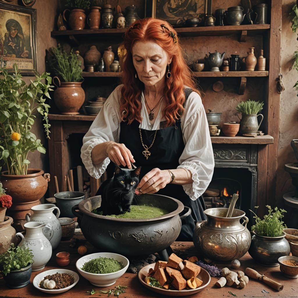 White Witch Reading Tarot Cards in Rome