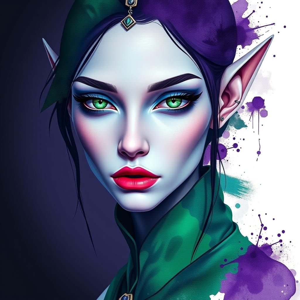 Surreal Female Elf in Deep Focus, a Cubist Masterpiece in Mo...