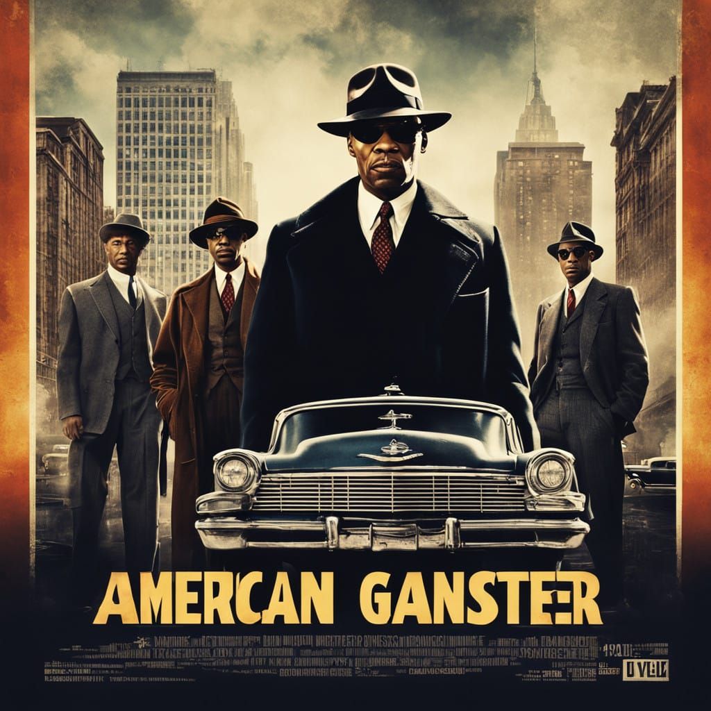 Vintage Style Movie Poster of a Gritty American Gangster Epi...