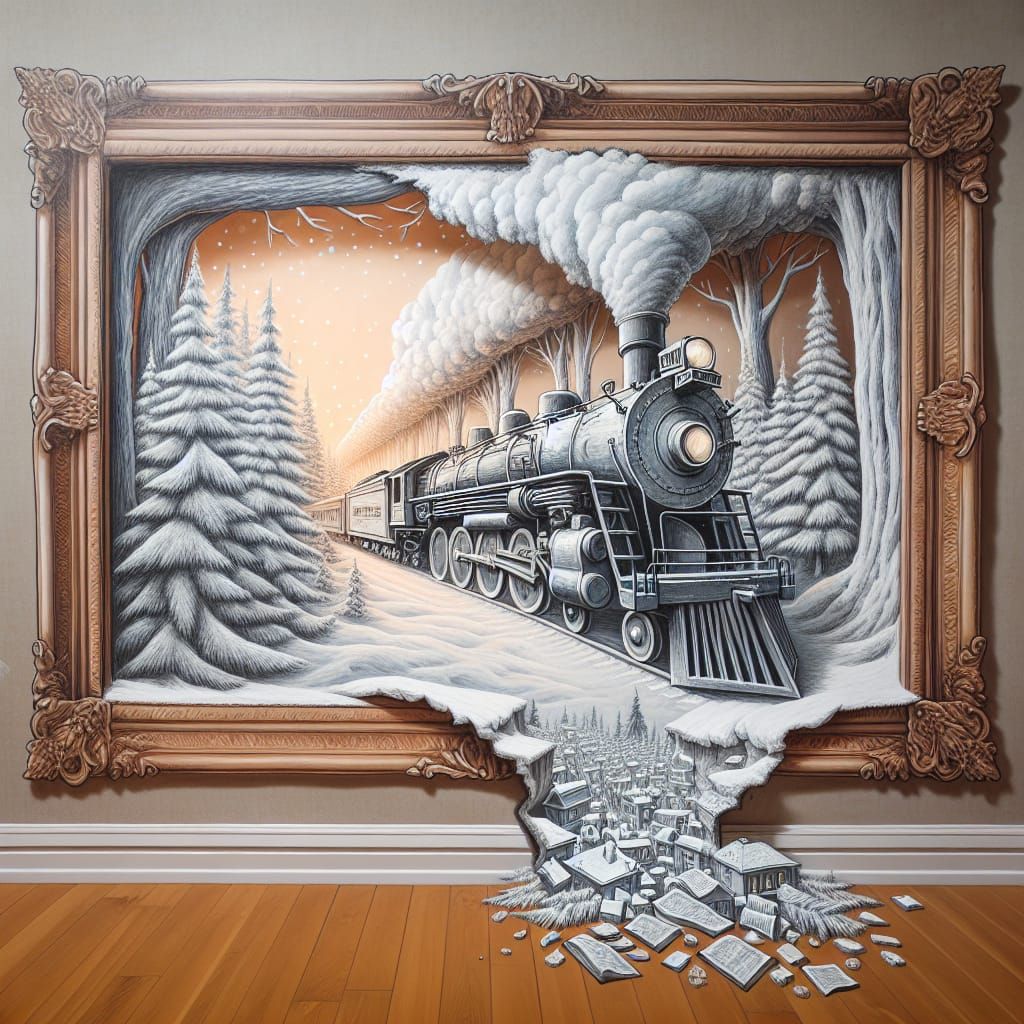 Magical Winter Landscape Painting Breaks Free