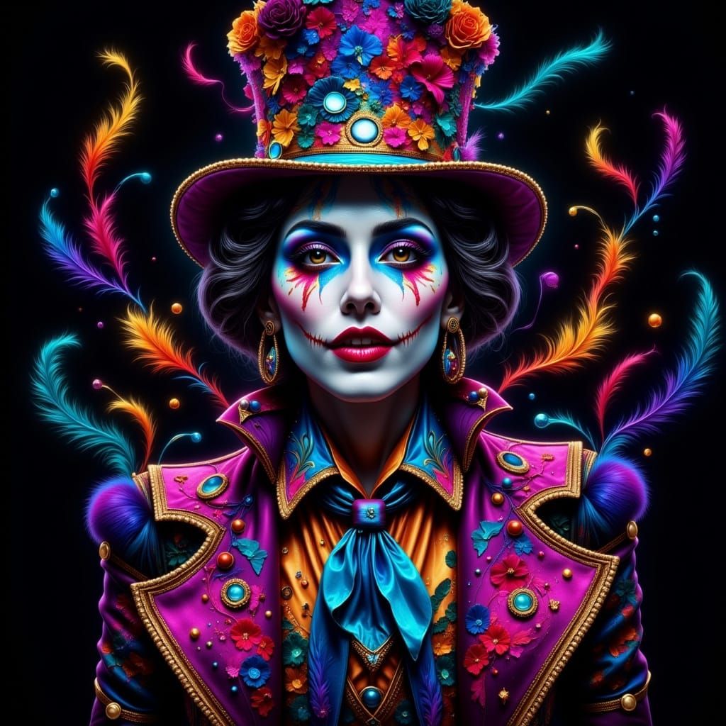 Neon Circus Meets Noir: A Dazzling Spectacle