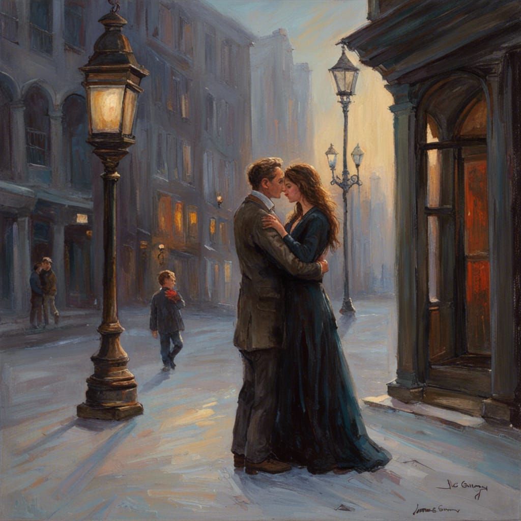 Farewell Scene as Oil Painting