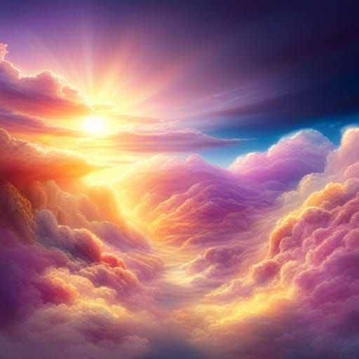 Fluffy Kittens in the Clouds: Ethereal Digital Art