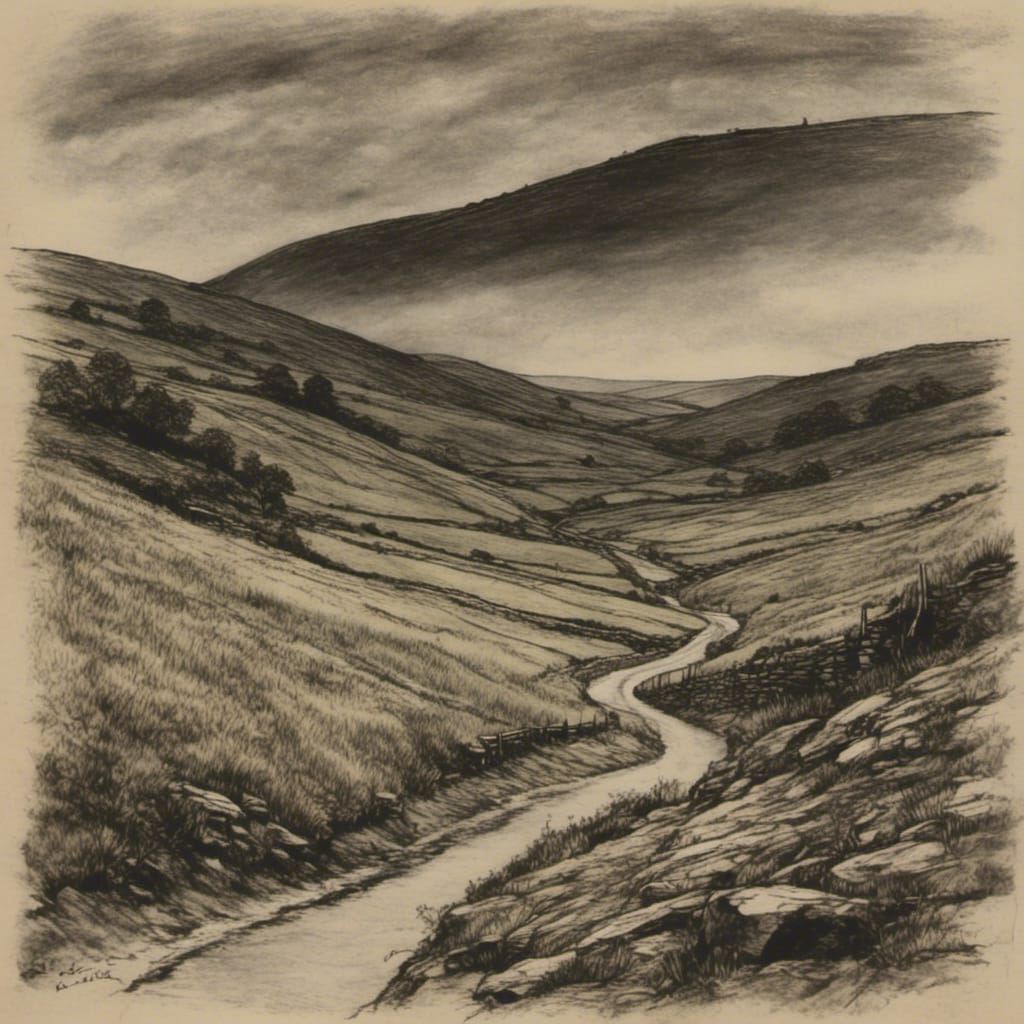 Yorkshire Dales in Charcoal Style