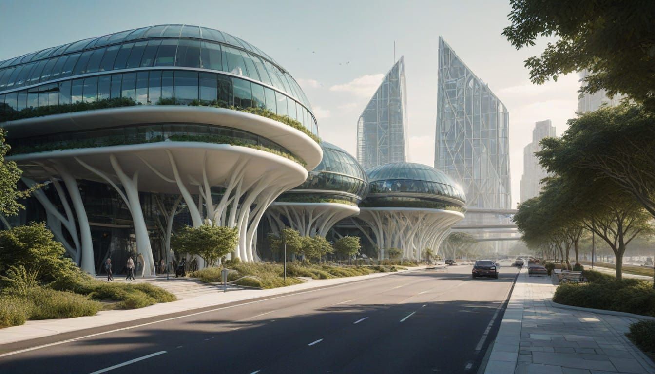 Sustainable Urban Aerodynamics: Futuristic Vertihubs in Bio-...