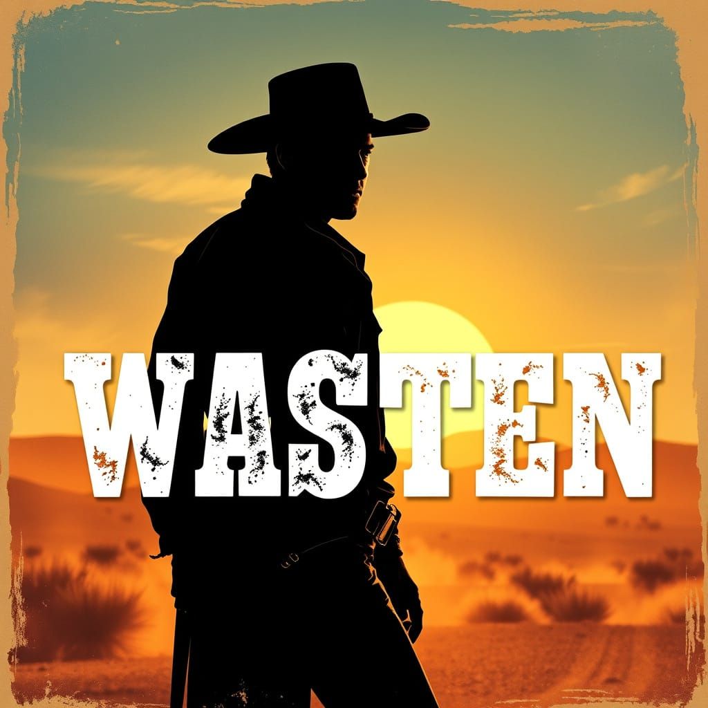 1940s Western Movie Poster: Cowboy in Desert