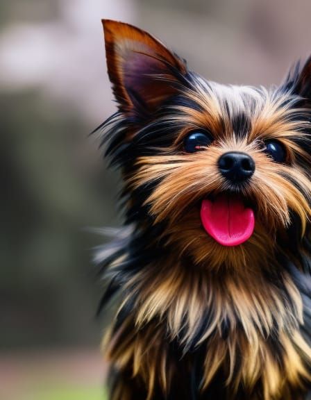 Terrifying Demonic Yorkie in Horror Anime Style