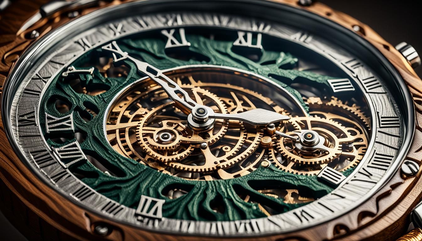 Steampunk Wooden Watch with Intricate Gears