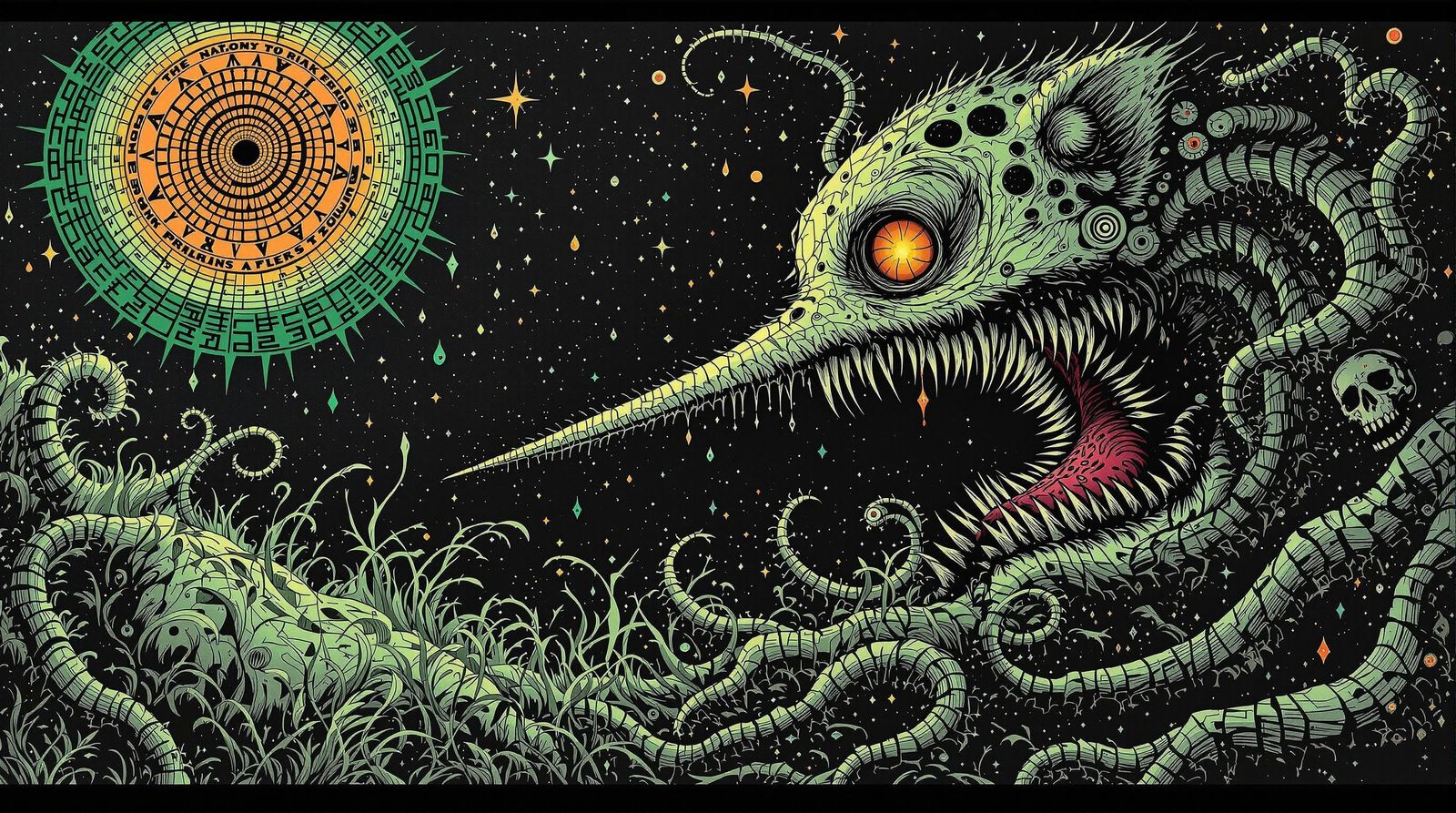 Dreams by ink fluid fantasy pensil spirals cartoon,