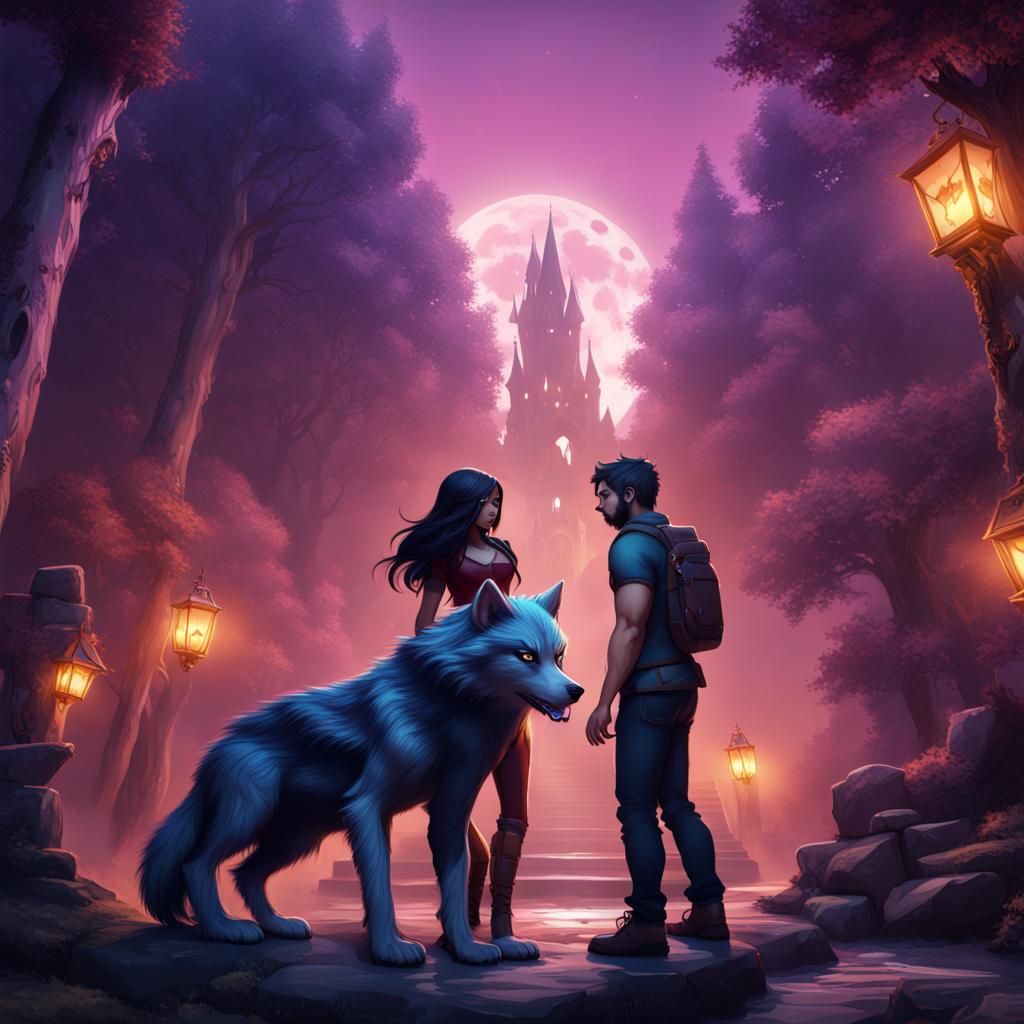 Aphmau and Aaron Werewolf Fantasy Art