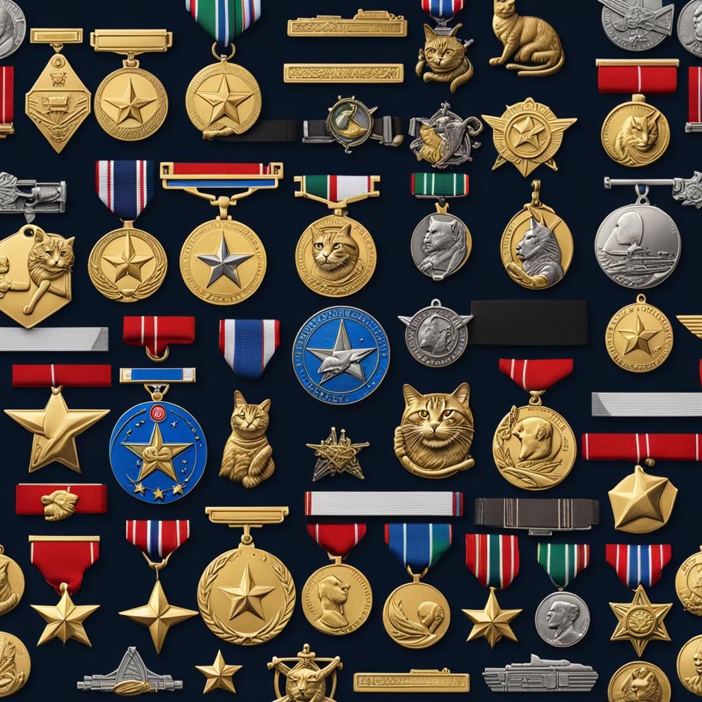 Space and Cat Military Medals Collection