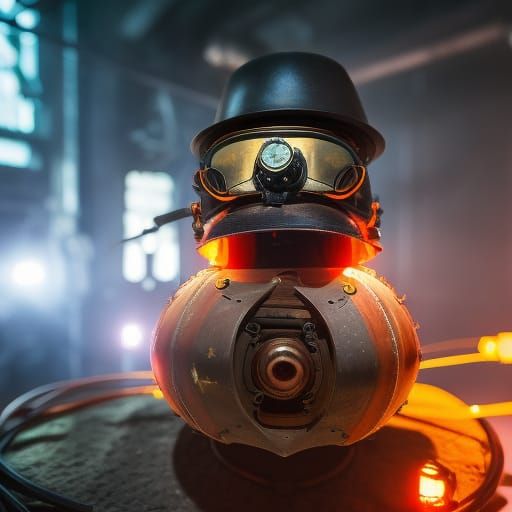 Steampunk Gnome Tinkerer in Dark Fantasy Style