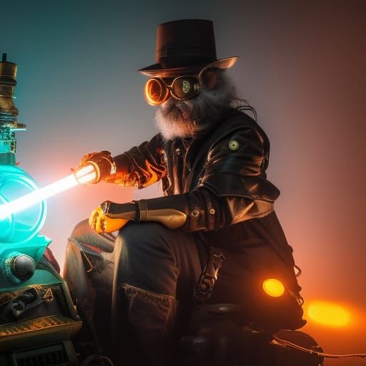 Steampunk Master Tinkerer with Goggles in Dark Fantasy