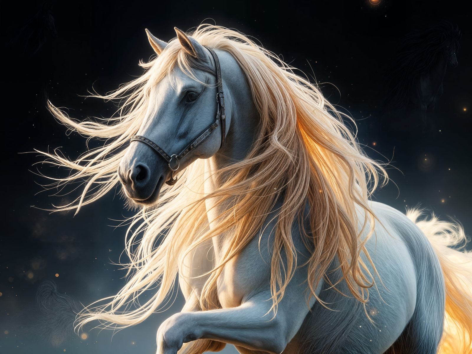 Ethereal Gypsy Vanner Stallion in Photorealistic Style