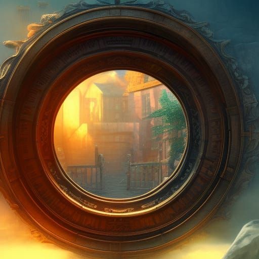 Fantastical Stained Glass Window in Detailed Matte Painting