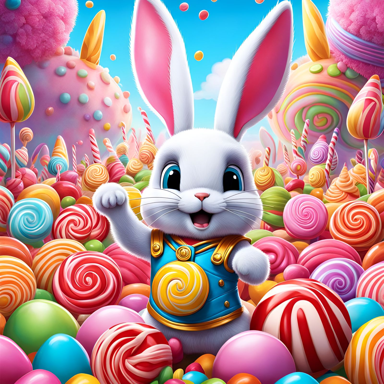 Rabbit Warriors Book Cover in Candy Art Style