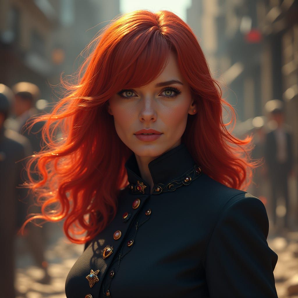 Elegant Spy in Retro-Futuristic World