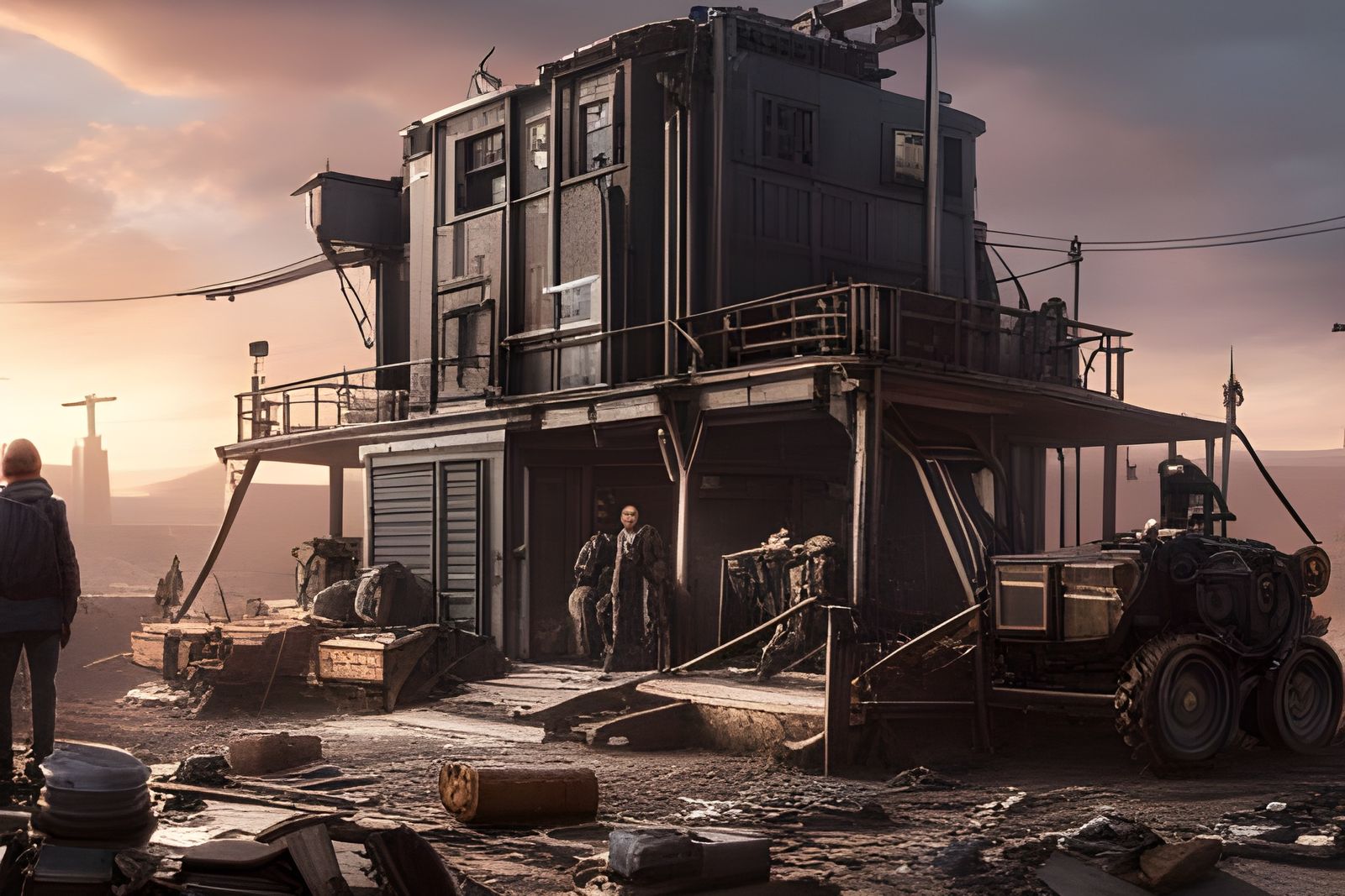 Massive Heath Robinson Machine in Hyperrealistic Style