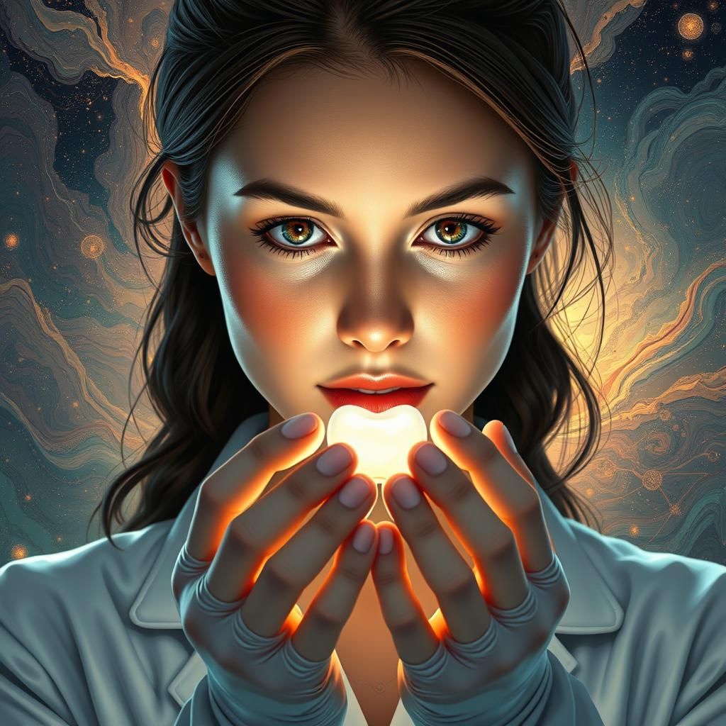 Luminous Tooth Portrait by James Jean, Detailed Matte Painti...