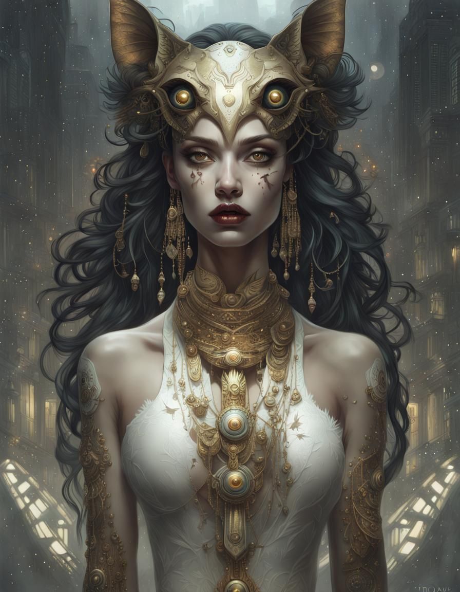 Cyberpunk Edgerunner Portrait in Tropical Night City