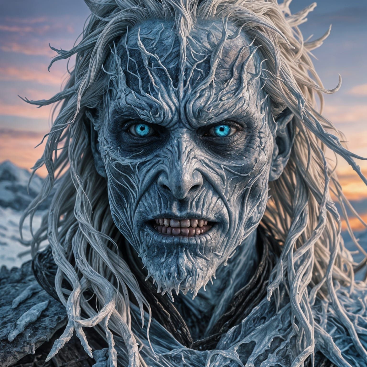 Intricately Detailed White Walker Portrait