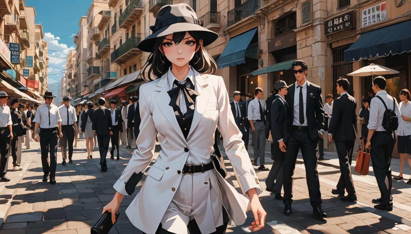 Anime Mafia Girl in Palermo: Manga Style Art