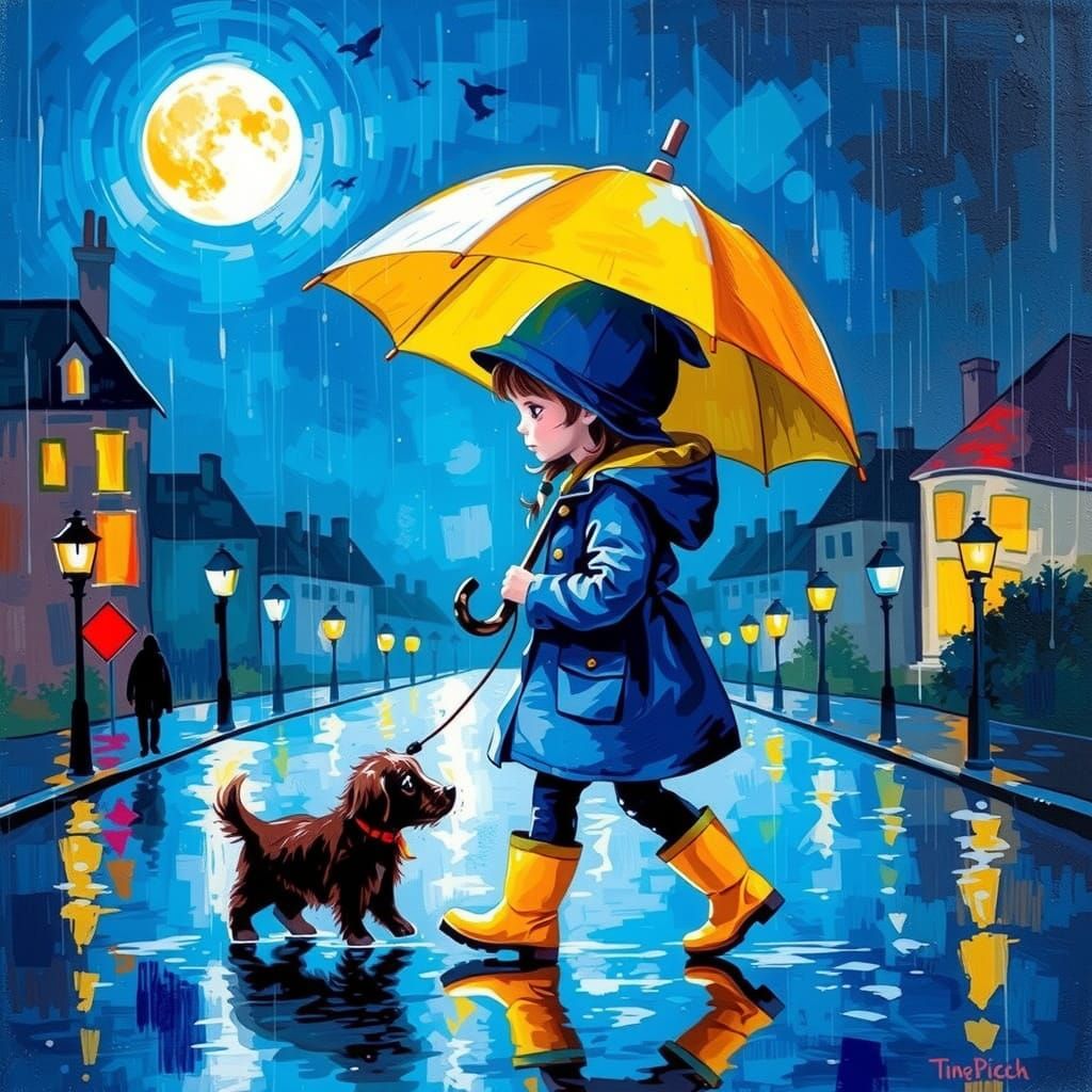 Rainy night. on and on the rain will fall