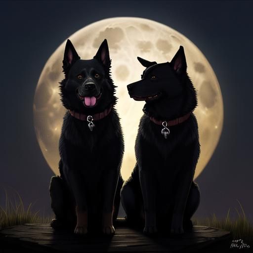 Two-Headed Dog Under the Full Moon