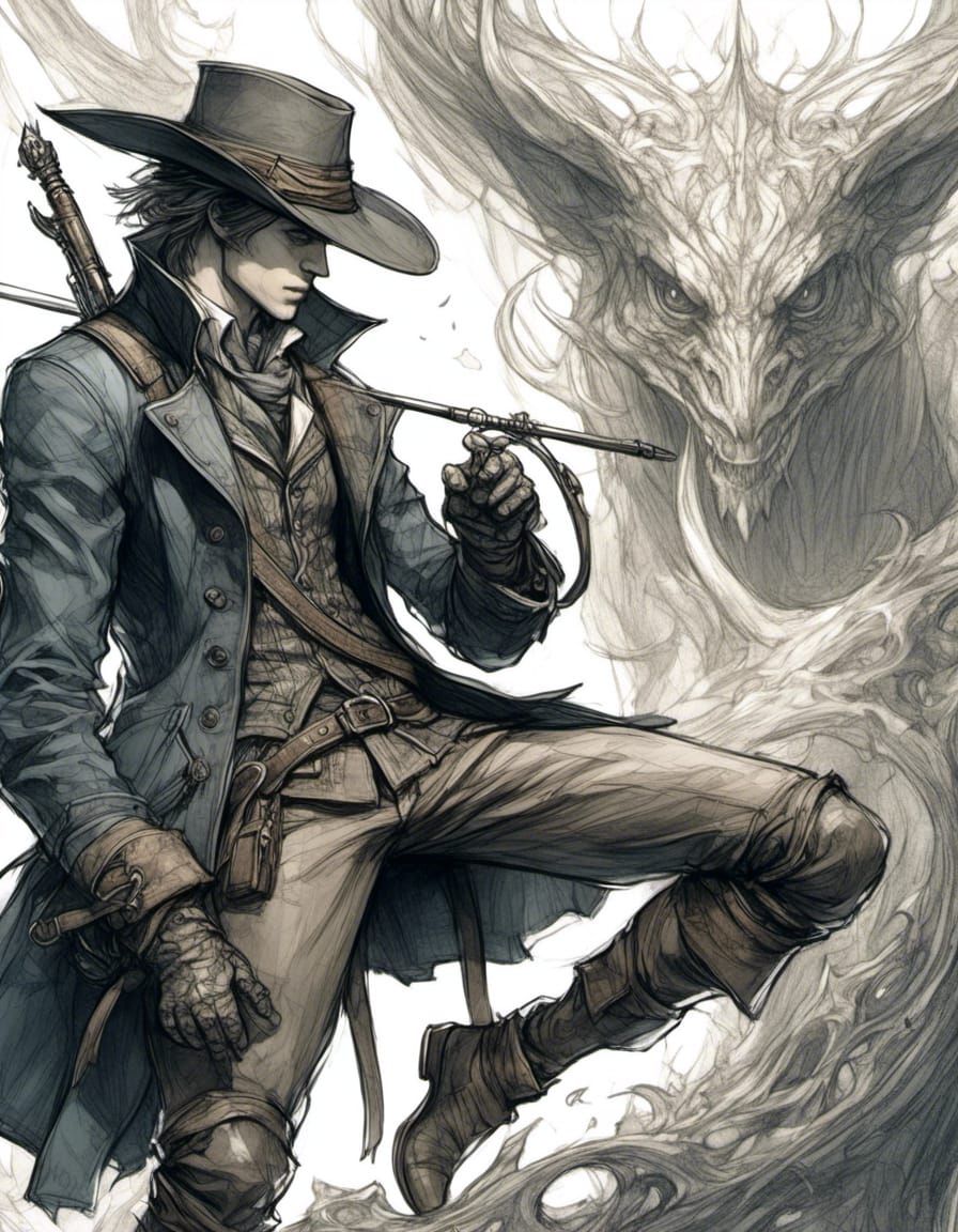 Hunter Jock from Bloodborne in Anime Style