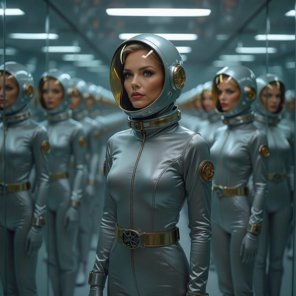Michelle Pfeiffer and Bald Astronauts in Satin Spacesuits