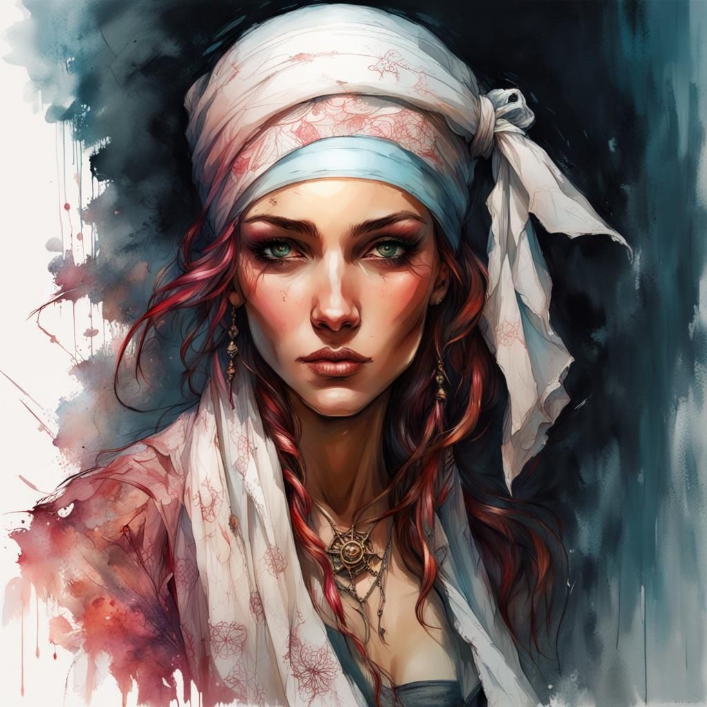 Intricate Hijabi Pirate Concept Art