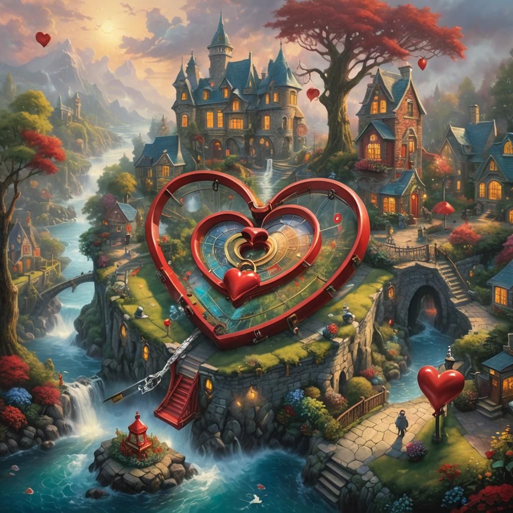 Giant Heart Locked Away in Ethereal Fantasy